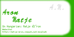 aron matje business card